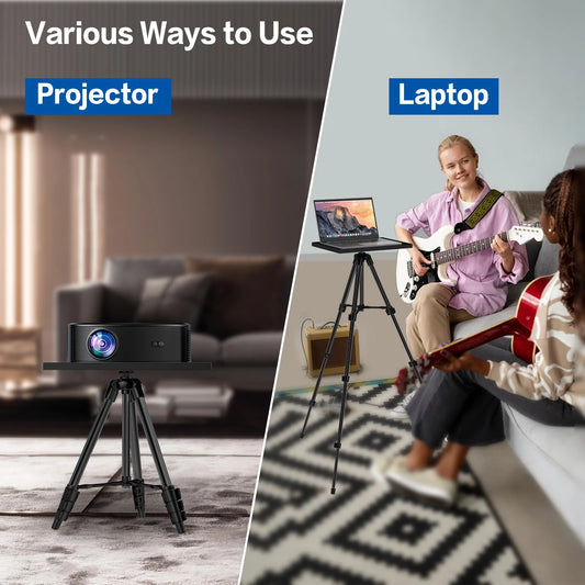 ARTSEA Projector Stand Tripod, Multi-functional Adjustable Height 14.4 to 47 inches Free Adjustment - Ideal DJ Stand / Projector Tripod / Laptop Stand