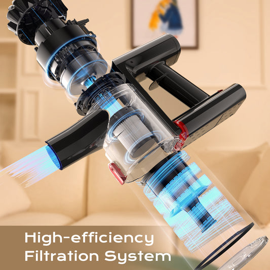 Cordless Stick Vacuum Cleaner 450W/40Kpa, 3 in 1 Rechargeable Cordless Vacuum, Lightweight Upright for Home Pet Hair Car Carpet Hardwood Floor