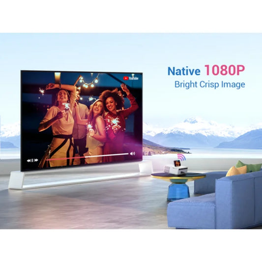 Mini Projector 1080P Portable Projector, Compatible with iOS/Android/ Windows/TV/HDMI/USB White 1PC