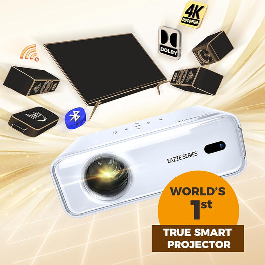 Mini Projector, Portable Projector Portable Outdoor Projection for iOS/Android/PS5 White