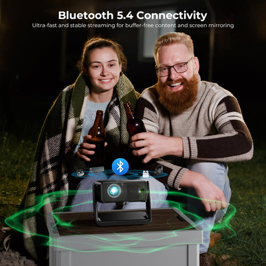 Artsea Smart Mini Projector with WiFi and Bluetooth, Auto Focus & Keystone Portable Outdoor Projector