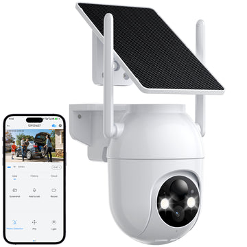 4K Solar Security Cameras Wireless Outdoor White