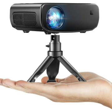 Mini Projector for iPhone, Portable Projector with Tripod & Carry Bag, Full HD 1080P Supported, 200" Display WIFI Projector, Compatible with iOS/Android/Windows/TV Stick/HDMI/USB